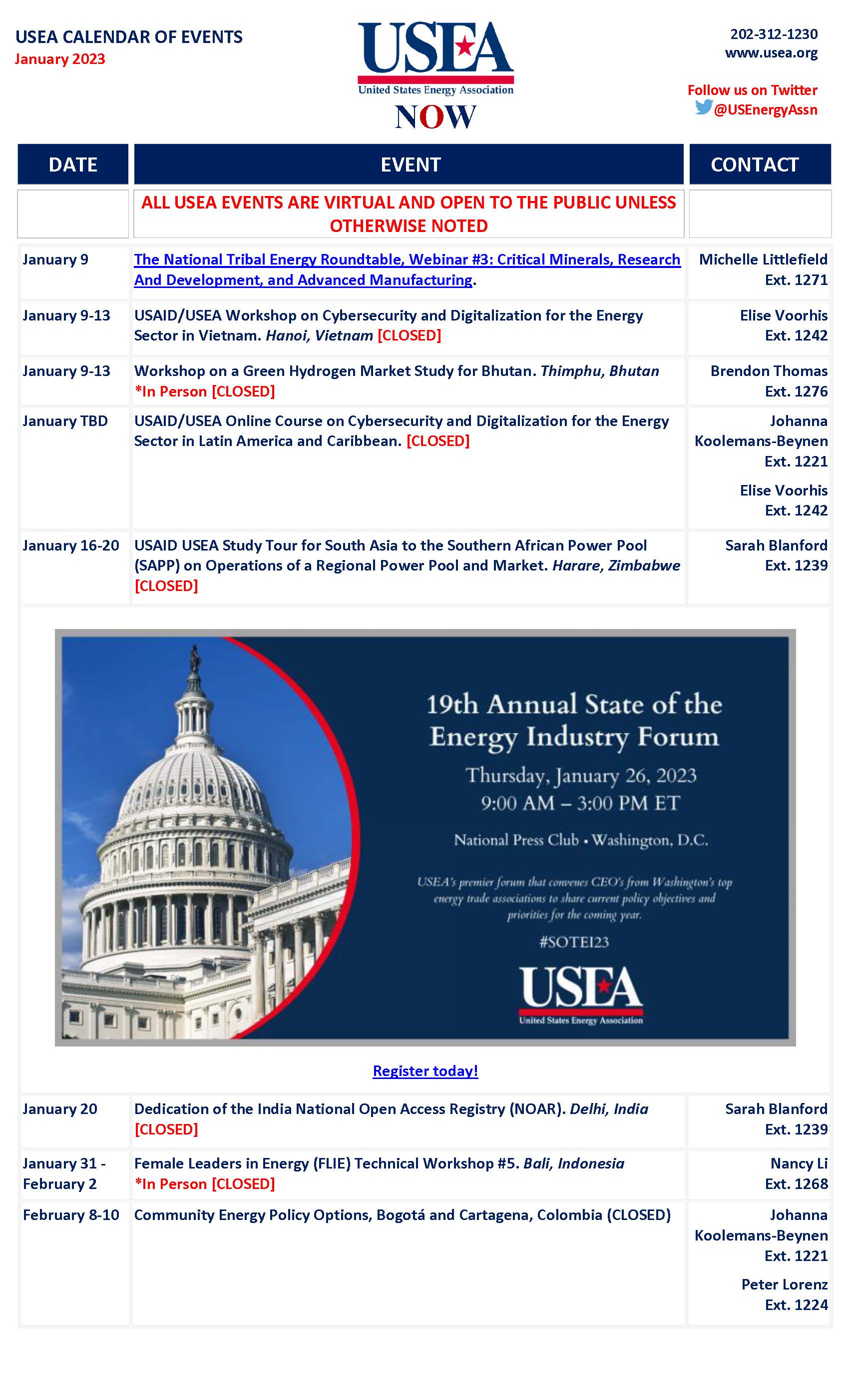 USEA Now - January 2023 | USEA | United States Energy Association